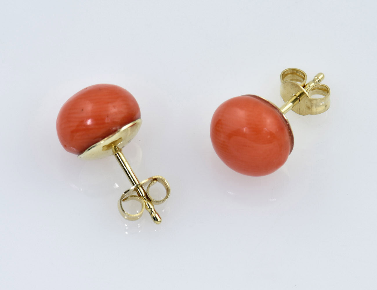Ohrringe Koralle  585/000 14 K Gelbgold Ohrstecker