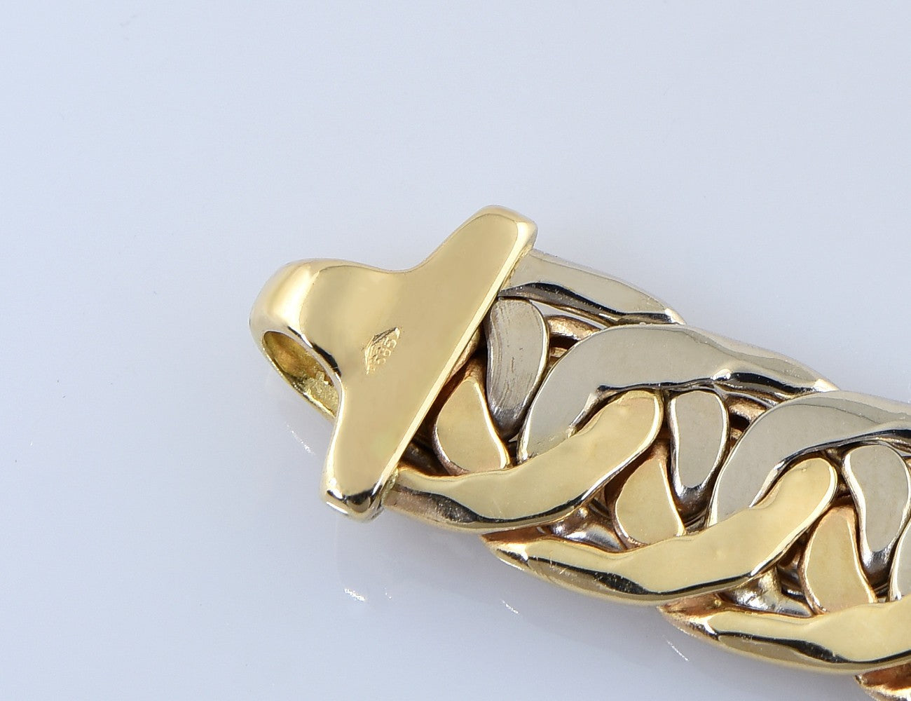 Armband 585/000 14 K Gelb- Weißgold 19 cm lang