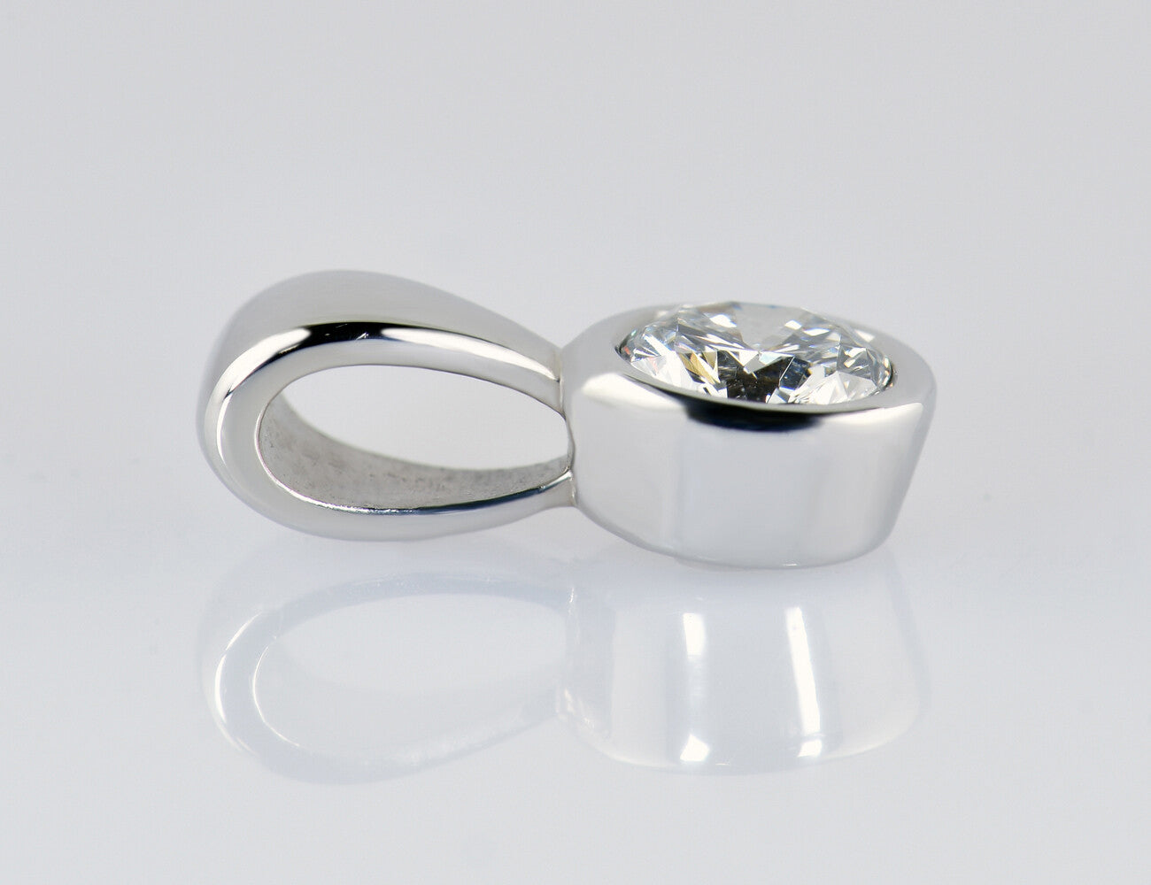 Diamant Solitär Anhänger 585/000 14 K Weißgold 1 Brillant  0,43 ct