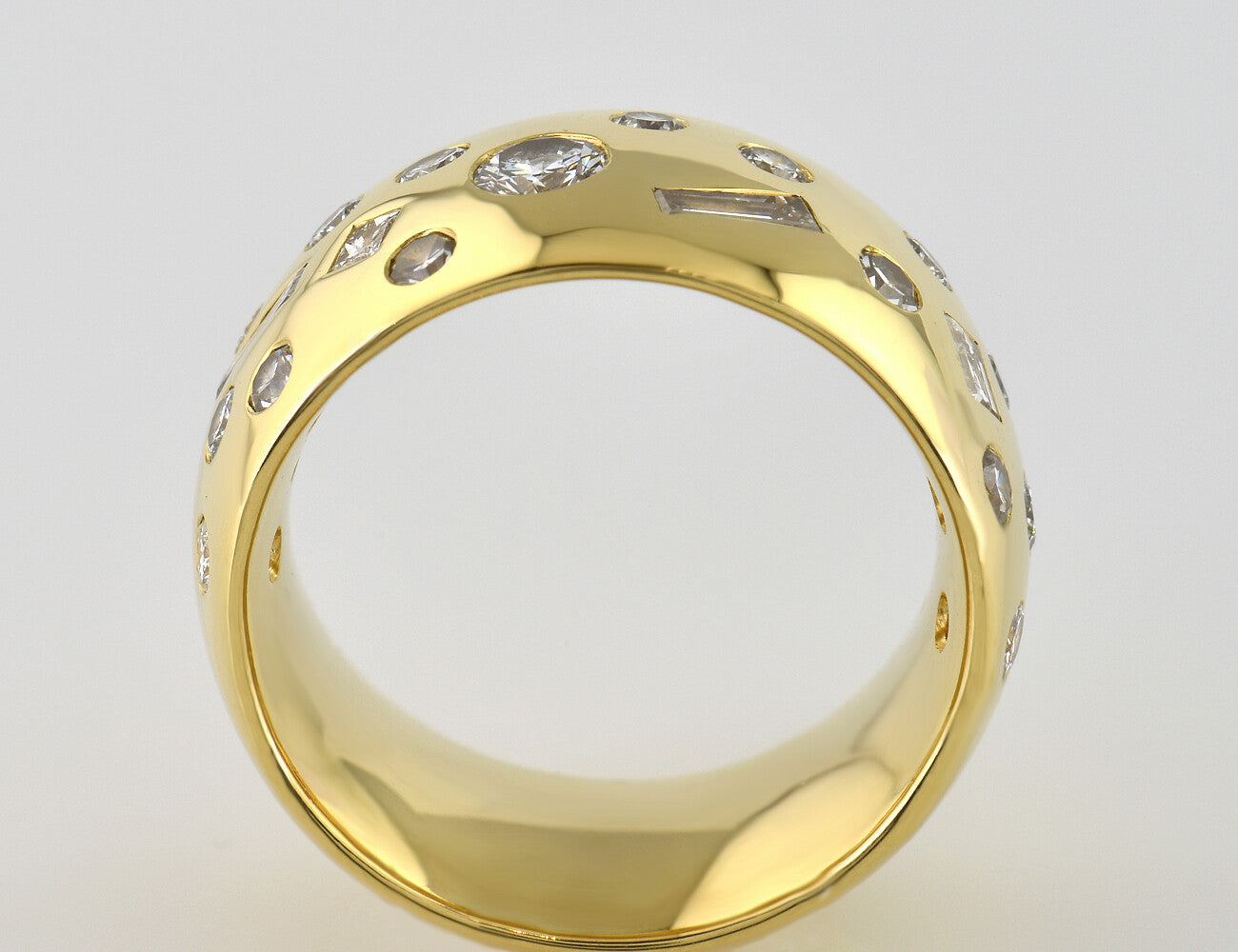 Diamant Ring 750 18 K Gelbgold 22 Diamanten zus. 1,00 ct