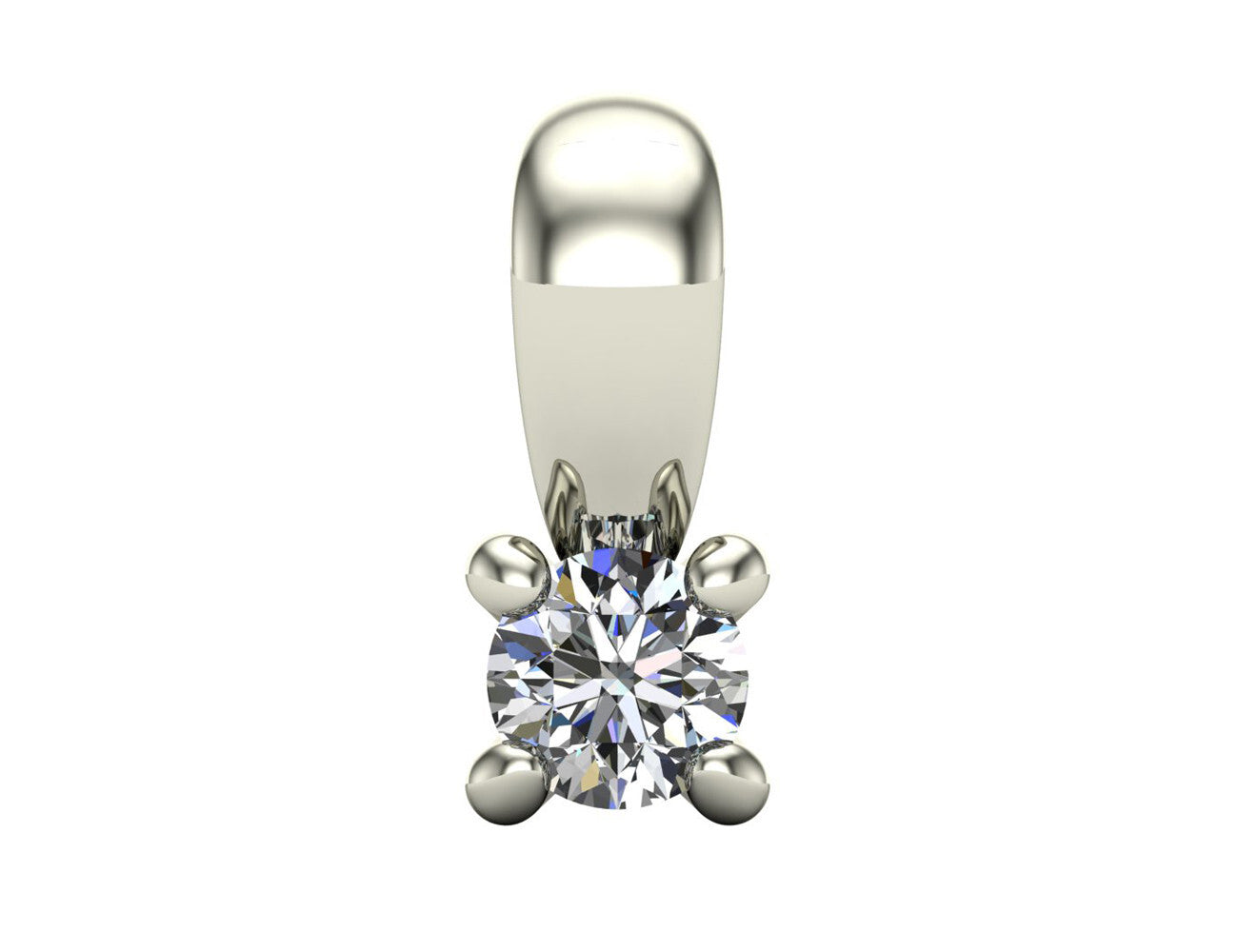 Diamant Solitär Anhänger 585/000 14 K Weißgold 1 Brillant  0,07 ct
