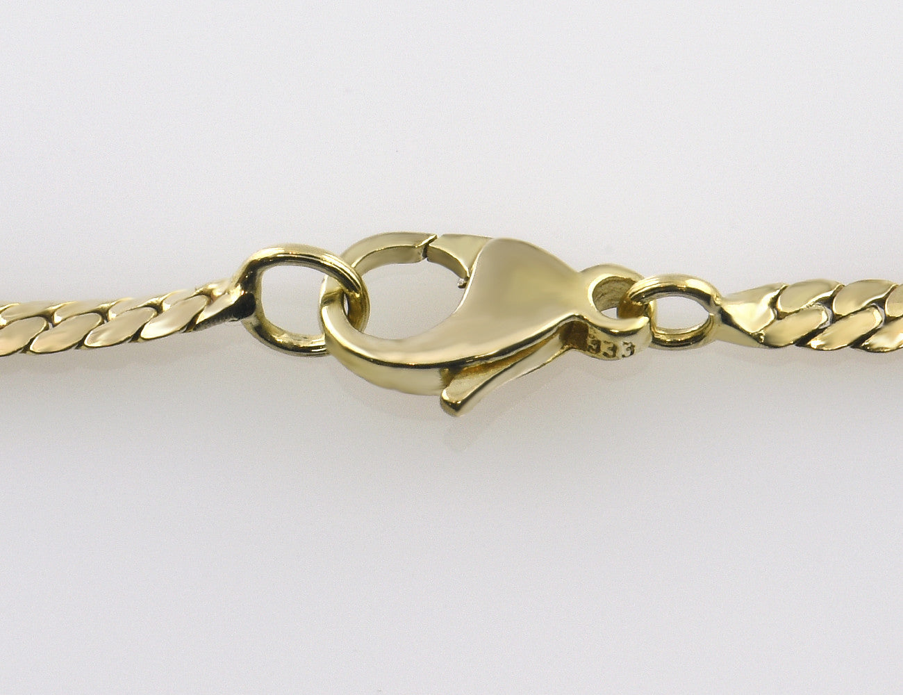 Kette Granat 333/000 8 K Gelbgold Collier, 42 cm lang