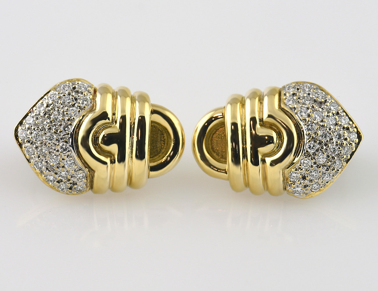 Ohrstecker 750 18 K Gelbgold, 50 Brillanten zus. 1,00 ct