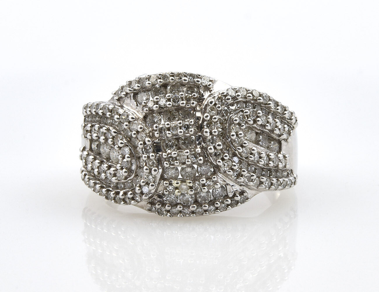 Diamant Ring 375/000 9 K Weißgold 168 Diamanten zus. 1,75 ct