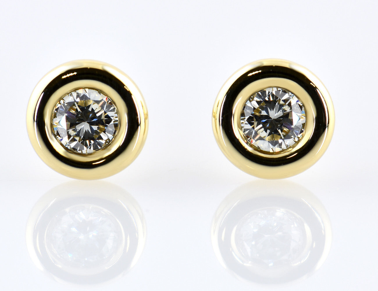 Solitär Brillant Ohrstecker Ohrringe 585 14 K Gelbgold, 2 Diamanten zus. 0,19 ct