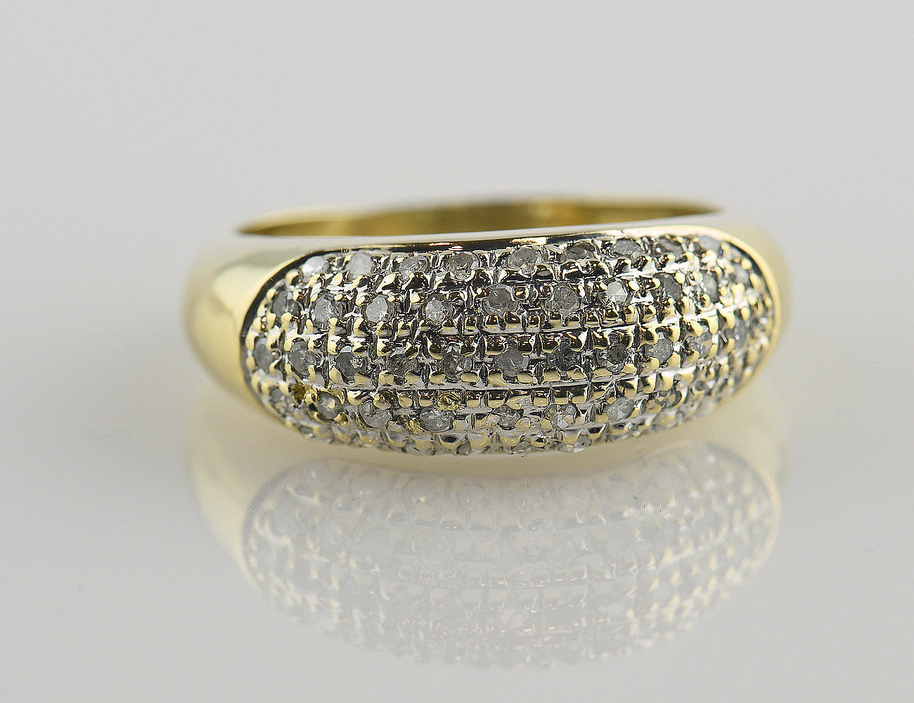 Diamant Ring 750/000 18 K Gelbgold 50 Diamanten zus. 0,50 ct