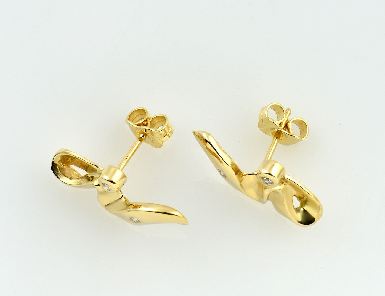 Ohrstecker Diamant 750/000 18 K Gelbgold 6 Brillanten zus. 0,05 ct