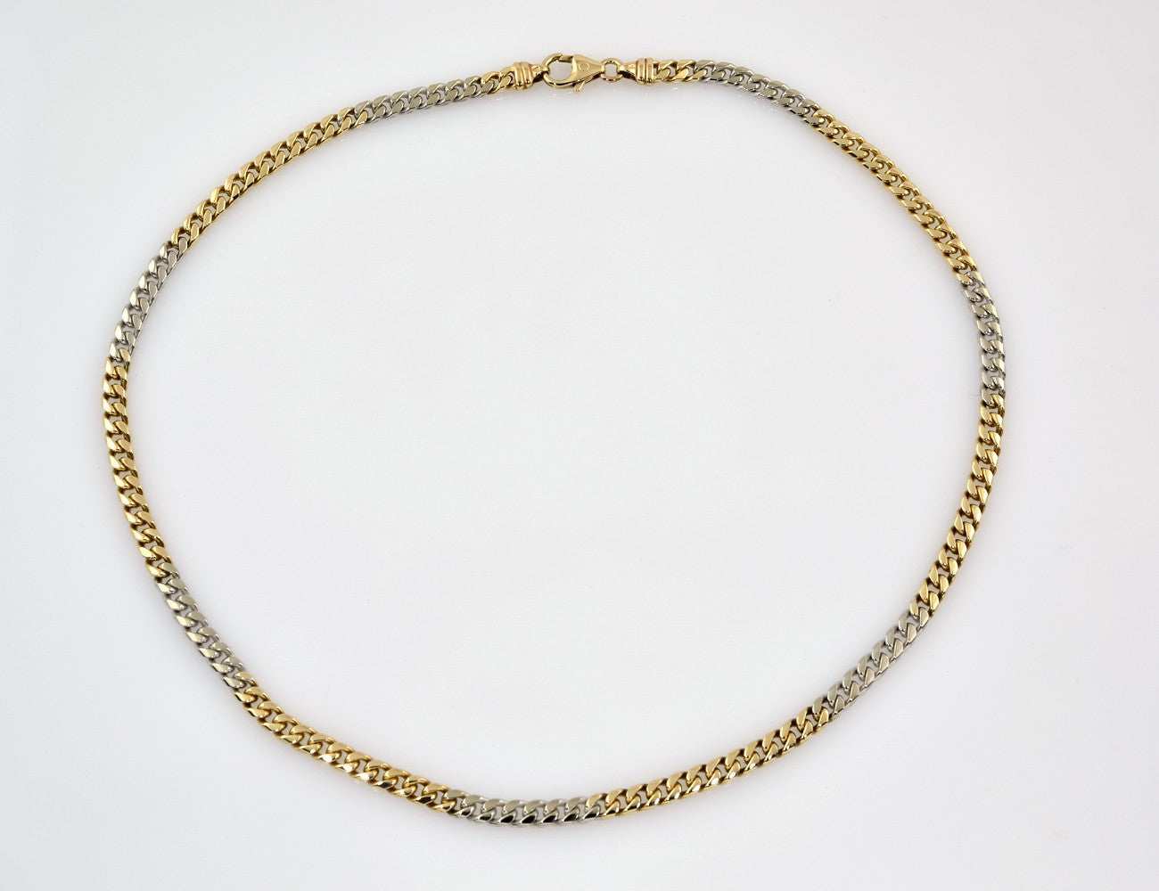 Panzerkette 45 cm 585/000 14 K Gelb- Weißgold