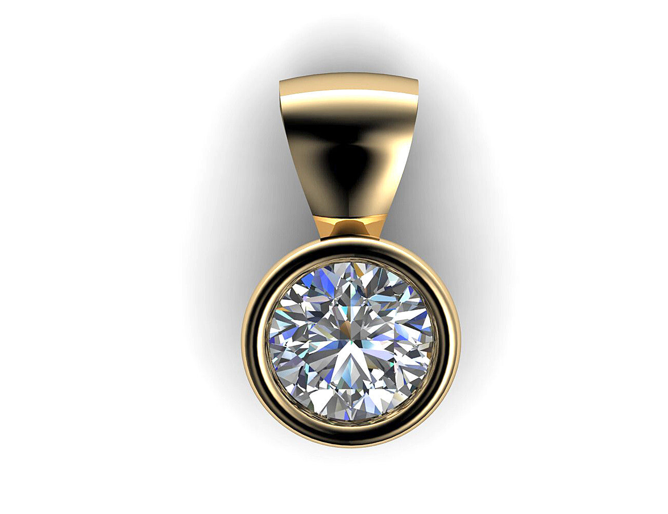Diamant Solitär Anhänger 585/000 14 K Gelbgold 1 Brillant  0,35 ct