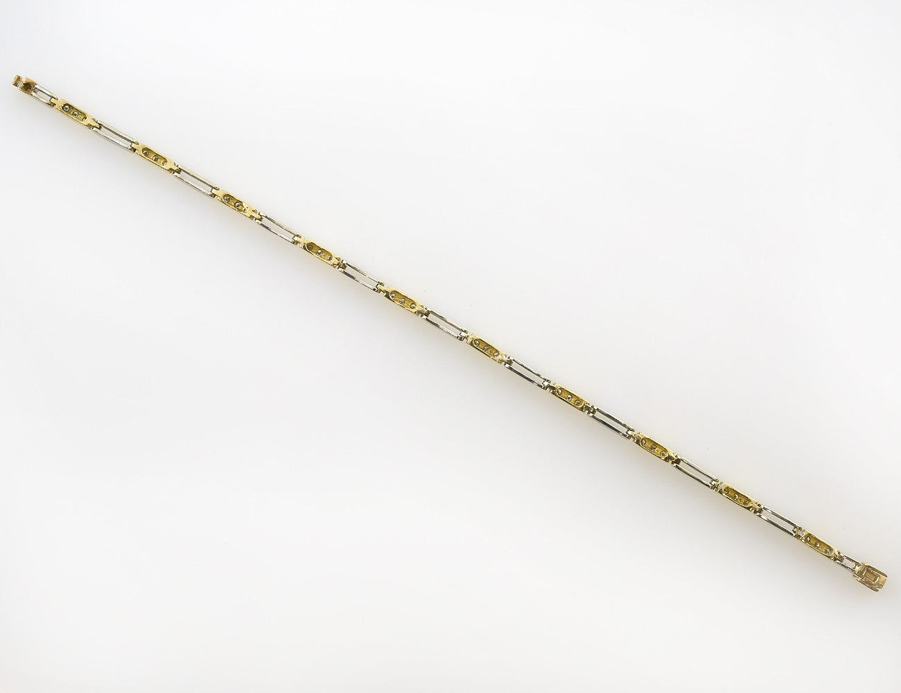 Armband 18 cm 750/000 18 K Weißgold/Gelbgold 30 Diamanten zus. 0,30 ct