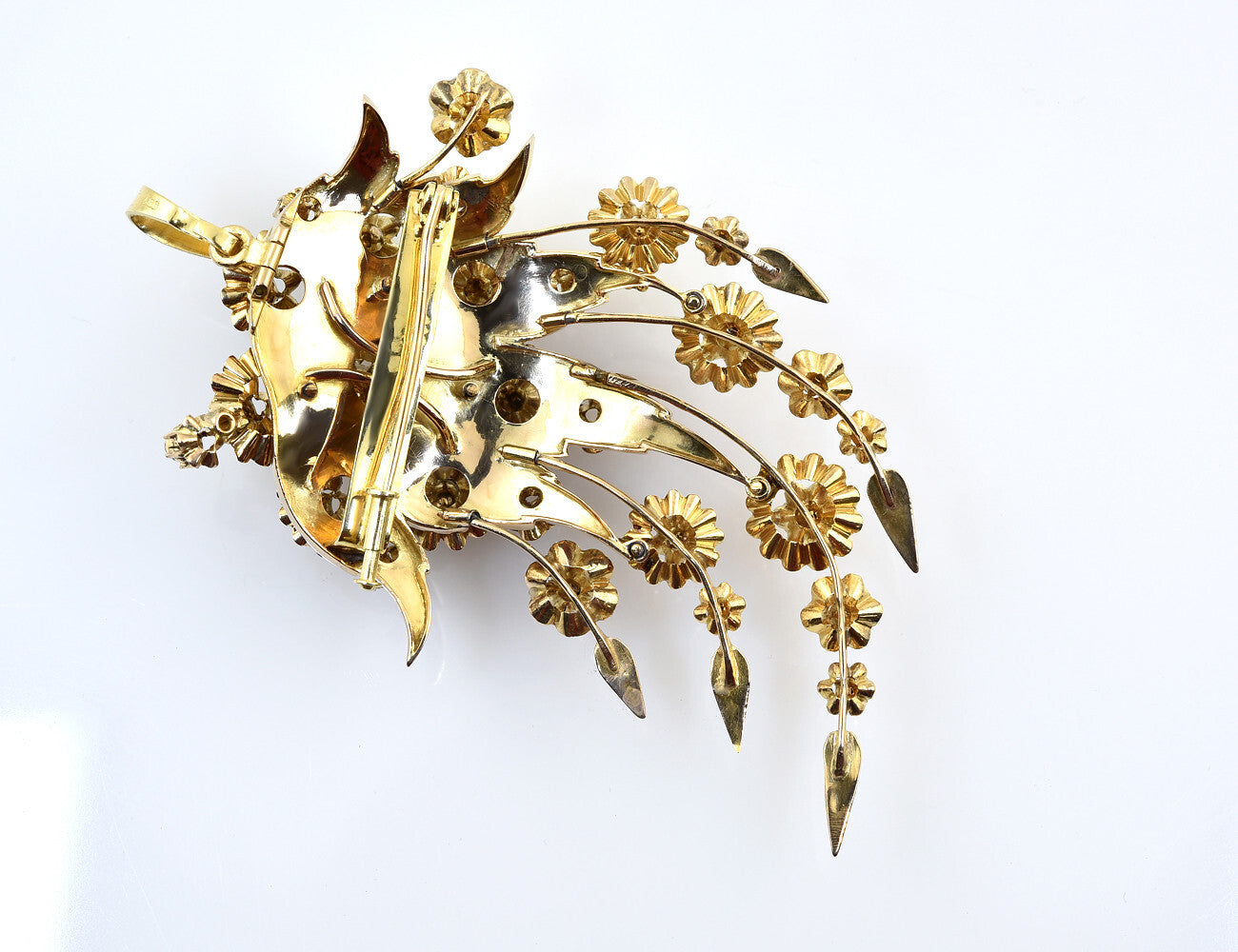 Antiker Anhänger ca. 1805-1830, 585/000 14 K Gelbgold 25 Diamanten zus. 1,75 ct