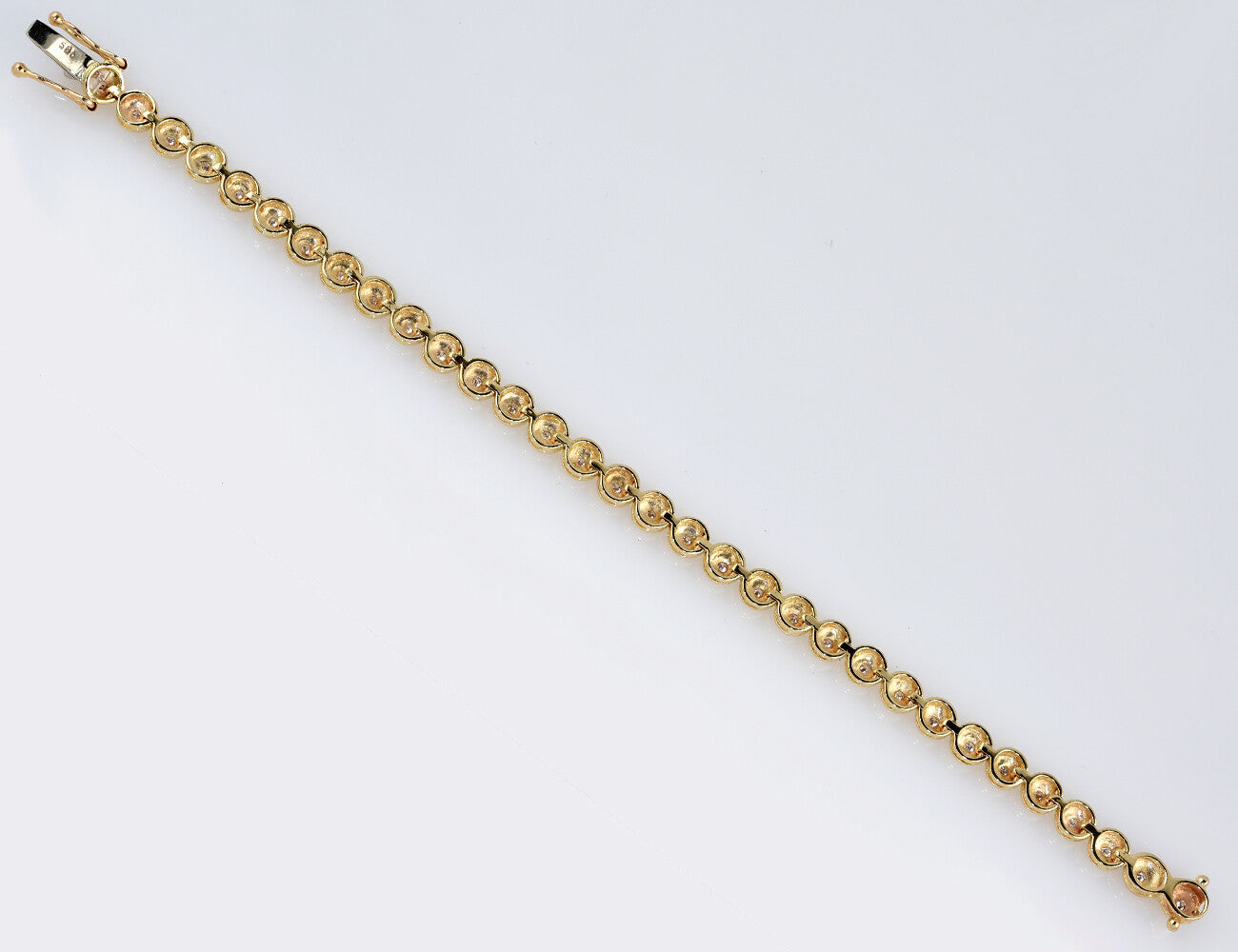 Tennis Armband 585/000 14 K Gelbgold 32 Brillanten zus. 0,32 ct, 17 cm