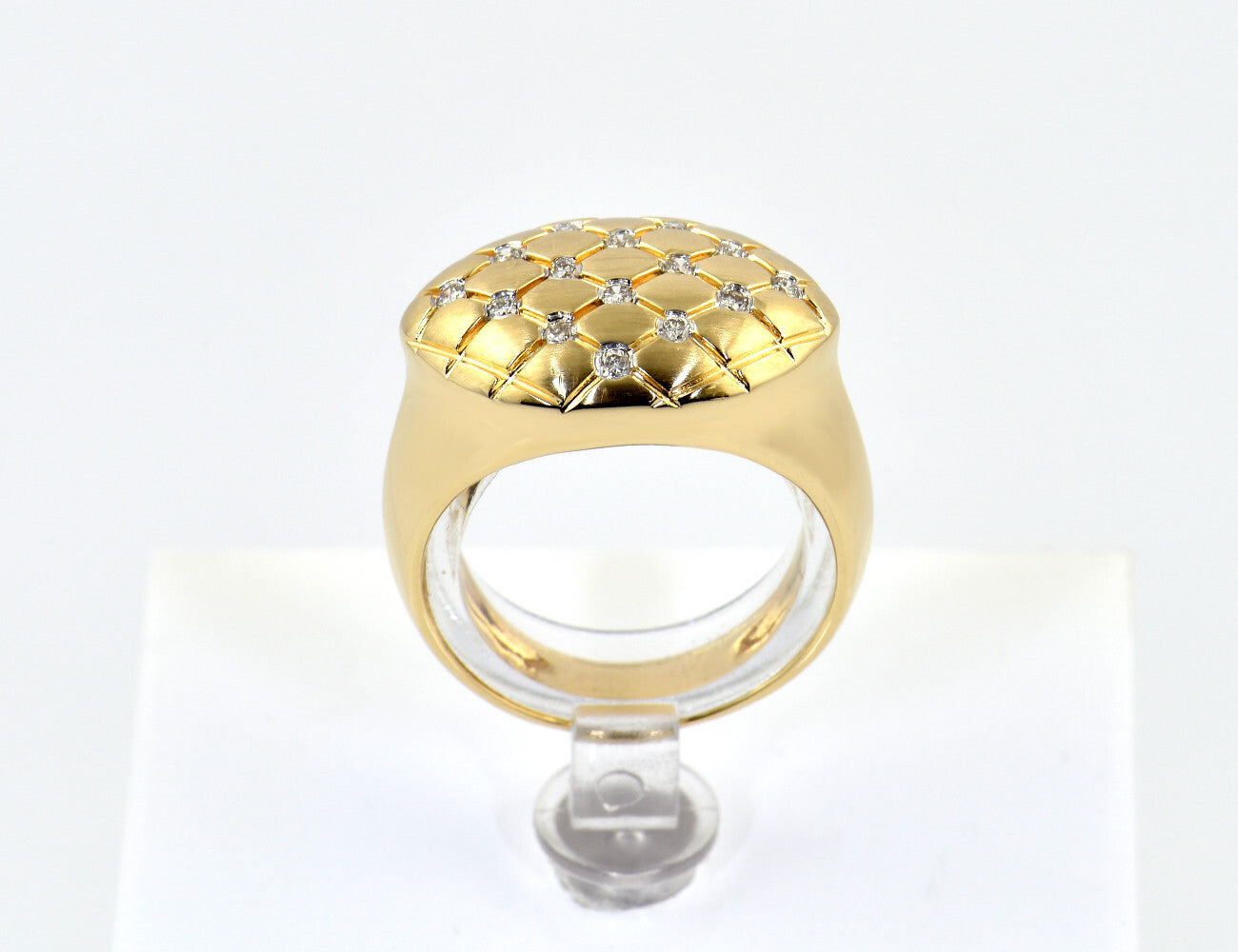 Diamant Ring 585/000 14 K Gelbgold 16 Brillanten zus. 0,24 ct