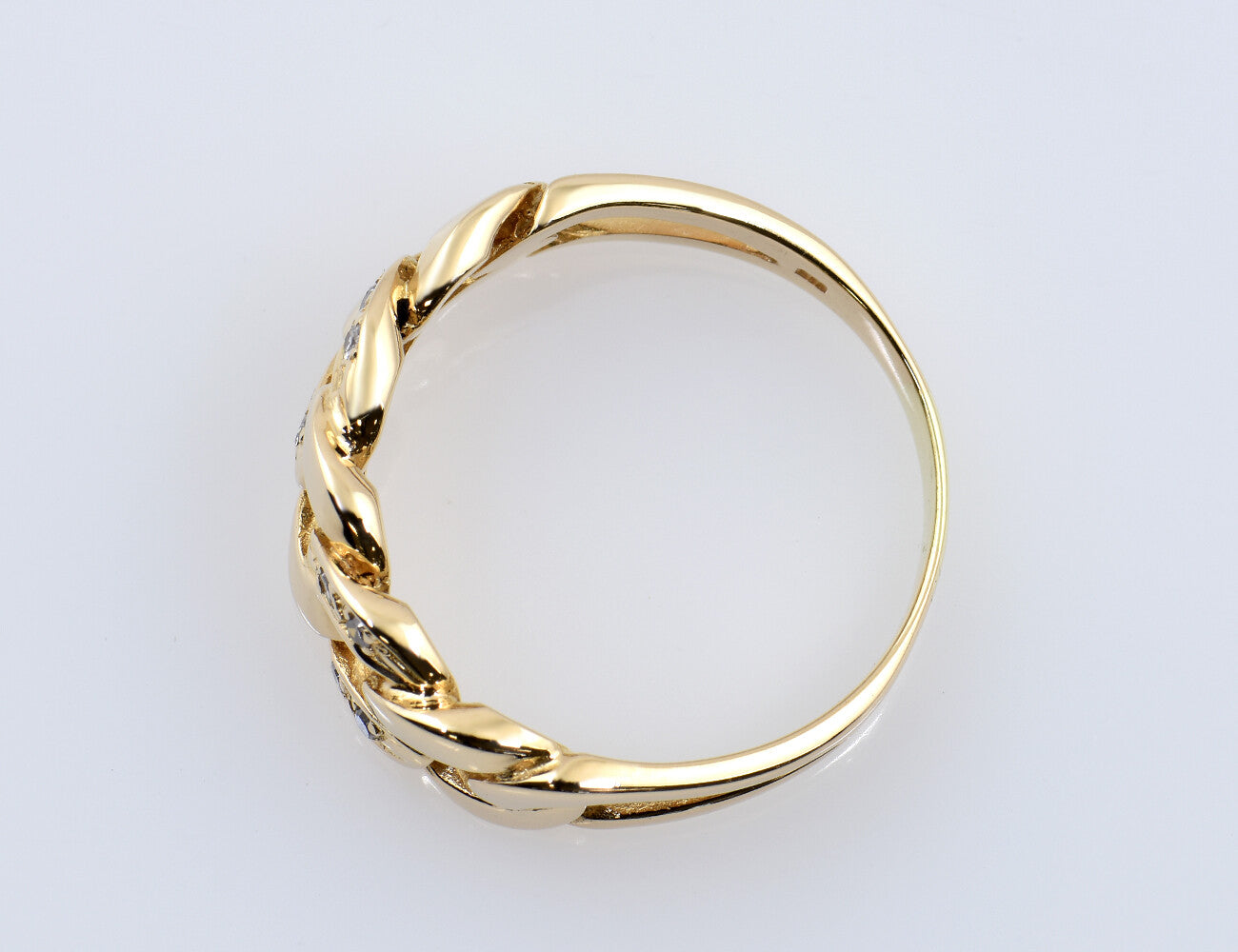 Diamantring 585/000 14 K Gelbgold 8 Diamanten zus. 0,08 ct