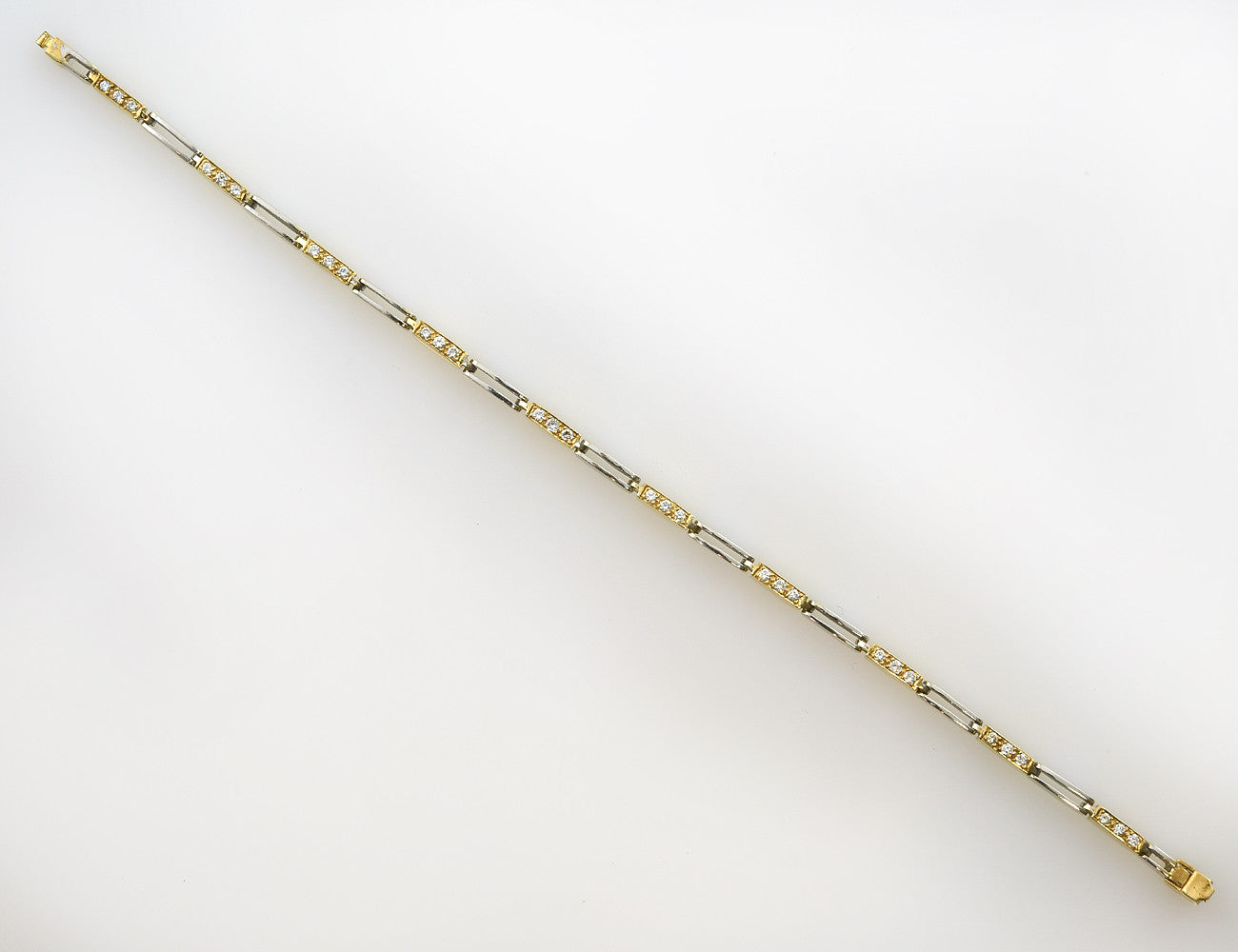 Armband 18 cm 750/000 18 K Weißgold/Gelbgold 30 Diamanten zus. 0,30 ct
