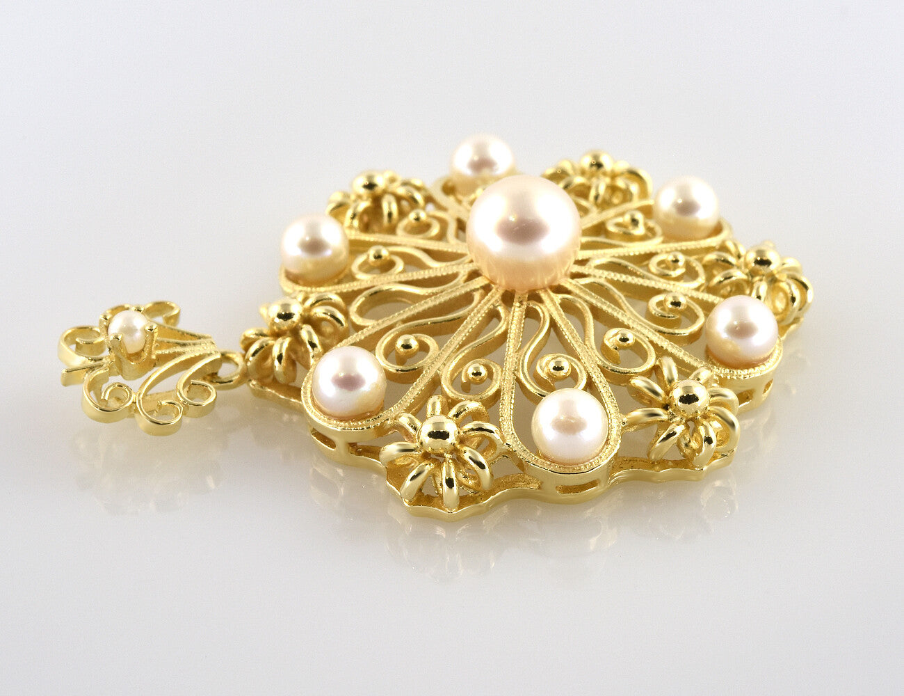 Anhänger 8 Perlen 585/000 14 K Gelbgold