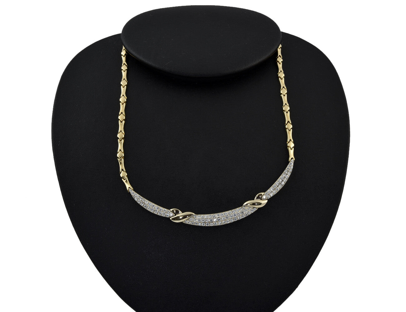 Kette 585/000 14 K Gelbgold Collier Zirkonia 46 cm lang