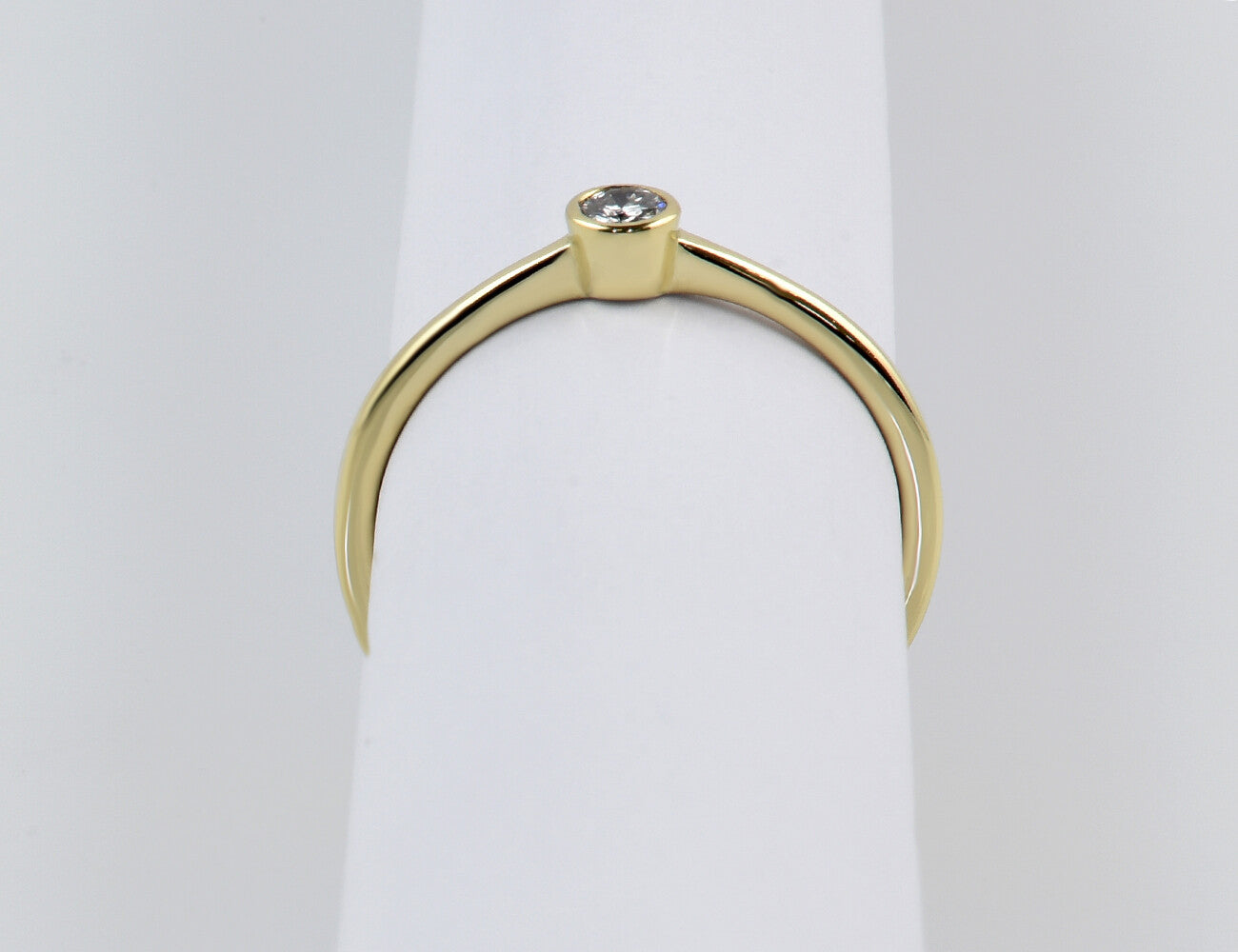 Solitär Diamant Ring 585/000 14 K Gelbgold Brillant 0,17 ct