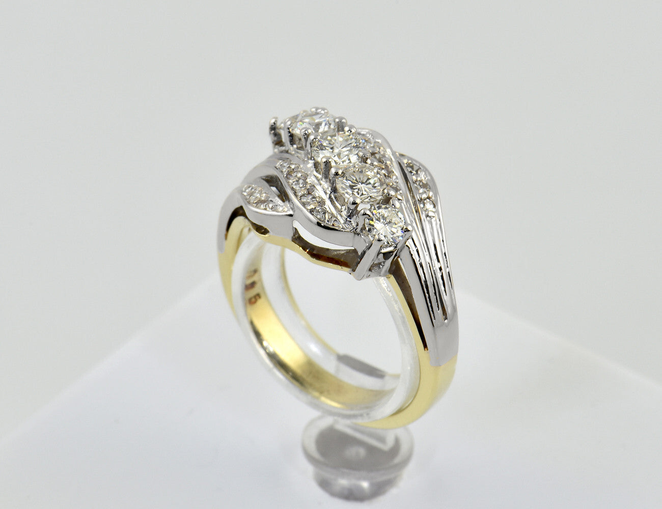 Diamant Ring 585/000 14 K Gelbgold 21 Diamanten zus. 0,85 ct