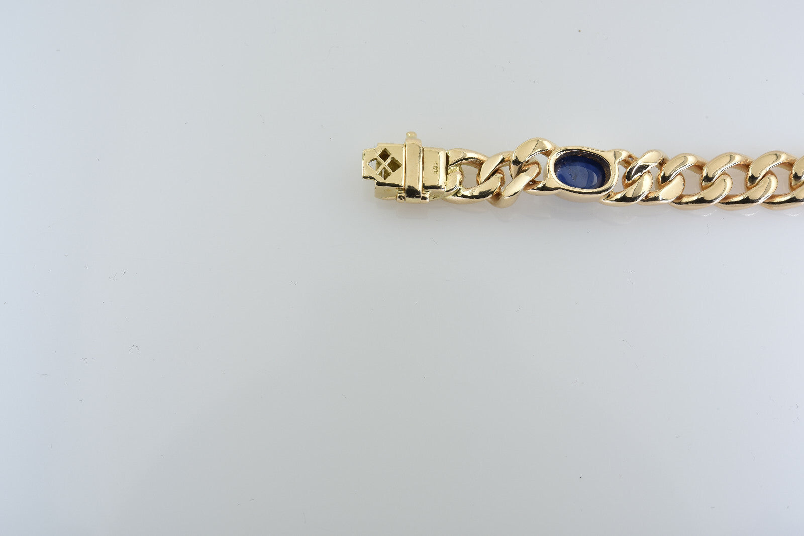 Armband Saphir 585/000 14 K Gelbgold 48 Brillanten zus. 0,50 ct 19,50 cm