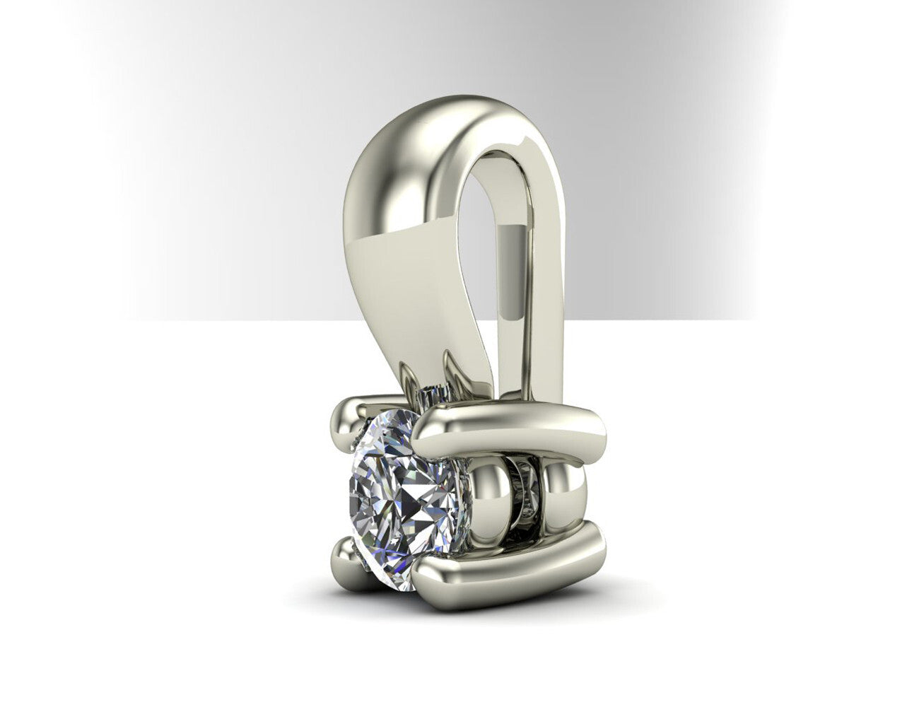 Diamant Solitär Anhänger 585/000 14 K Weißgold 1 Brillant  0,07 ct