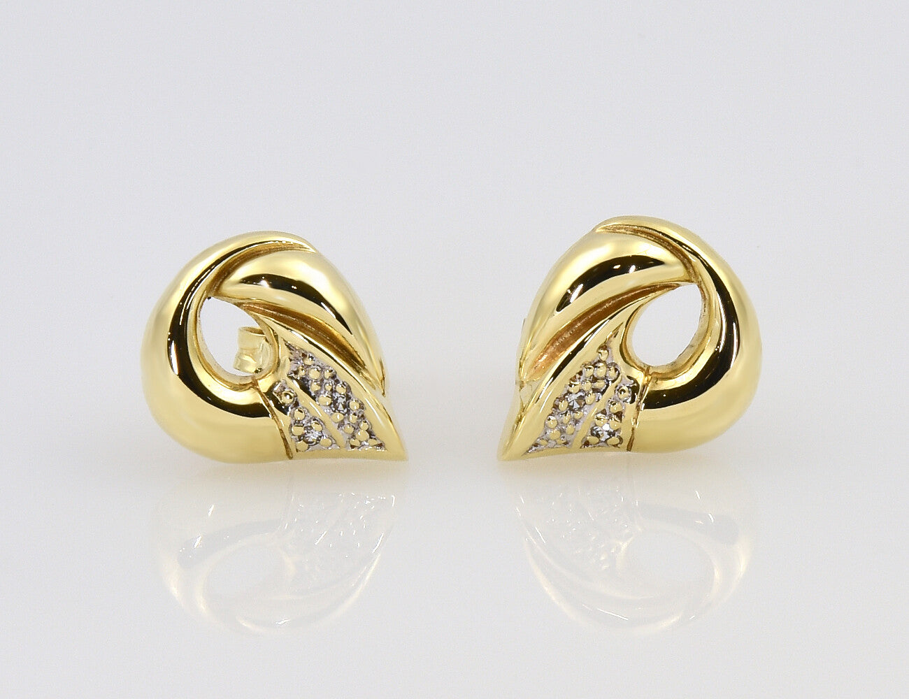 Ohrstecker 585/000 14 K Gelbgold 4 Diamanten zus. 0,02 ct