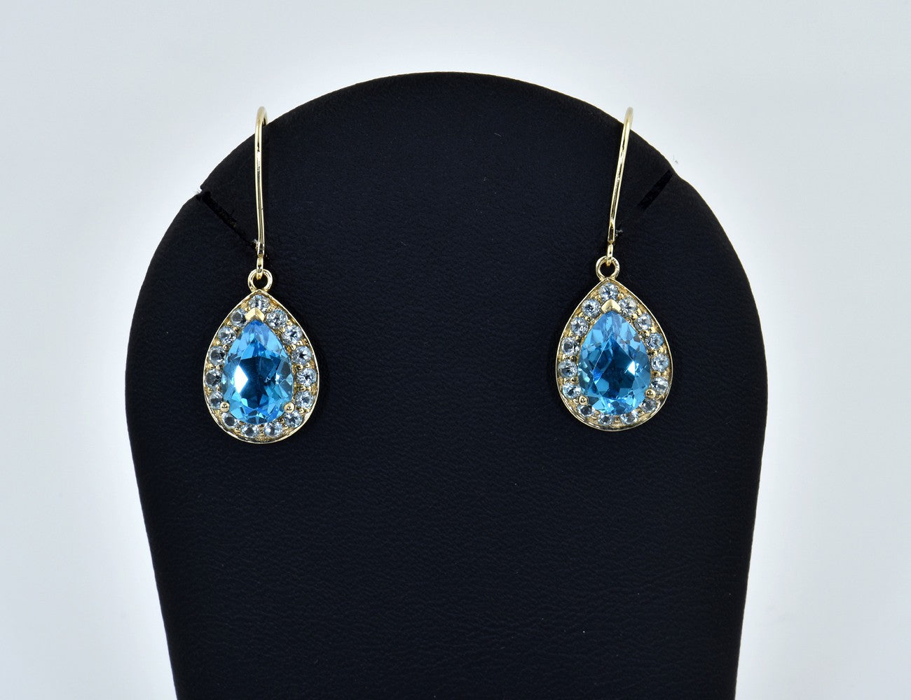 Ohrringe Ohrhänger Topas Synthese  333/000 8 K Gelbgold Zirkonia