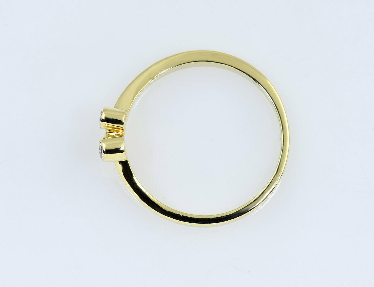 Diamant Ring 585/000 14 K Gelbgold 2 Brillanten zus. 0,06 ct