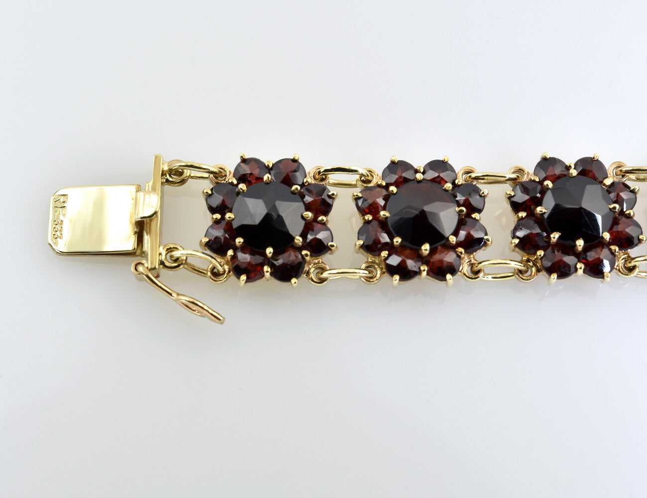 Granat Armband 333/000 8 K Gelbgold 18 cm