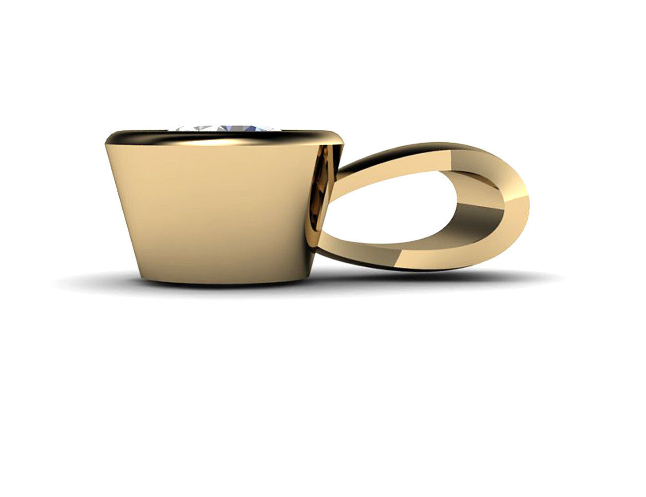 Diamant Solitär Anhänger 585/000 14 K Gelbgold 1 Brillant  0,12 ct