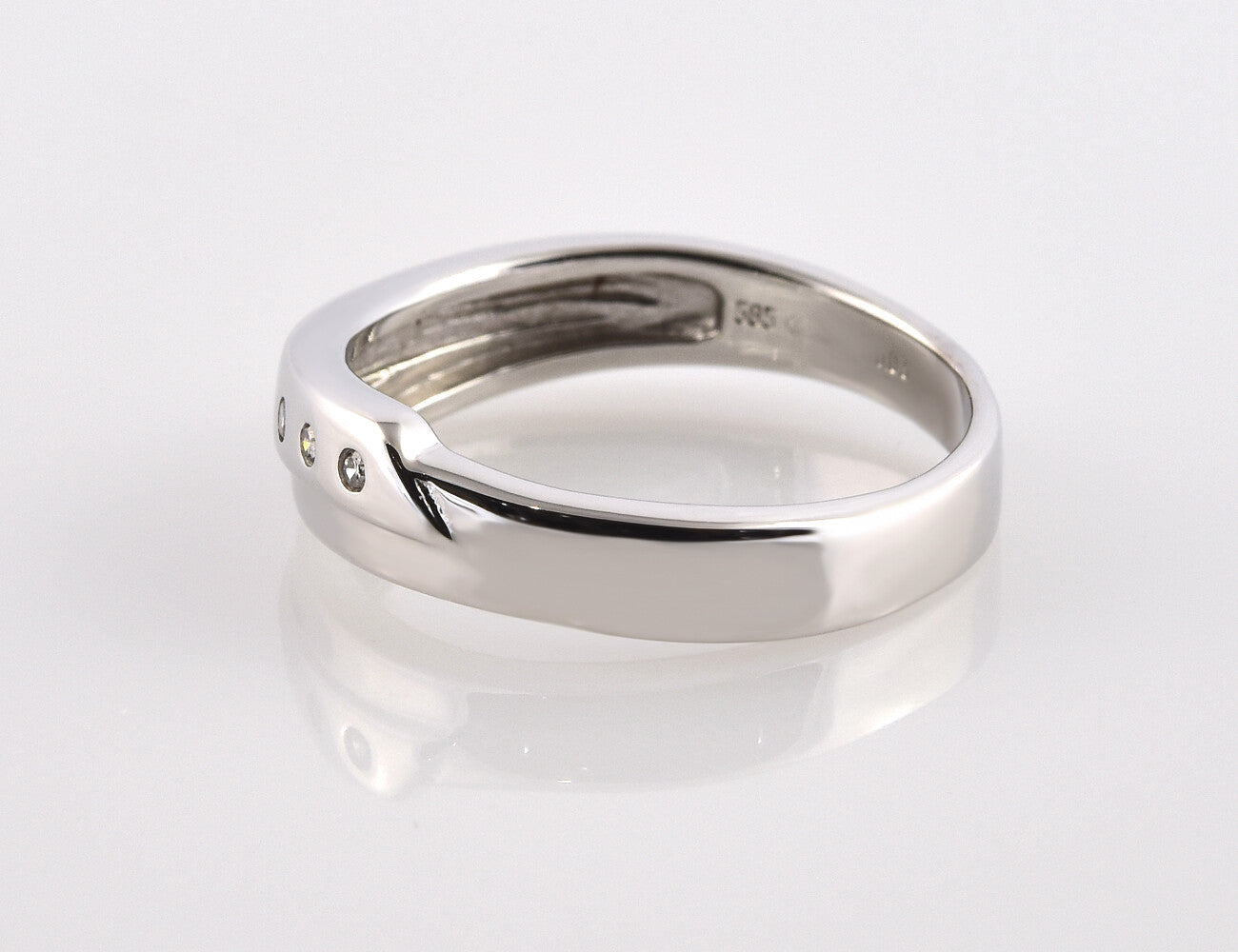 Diamant Ring 585/000 14 K Weißgold 3 Diamanten zus. 0,03 ct