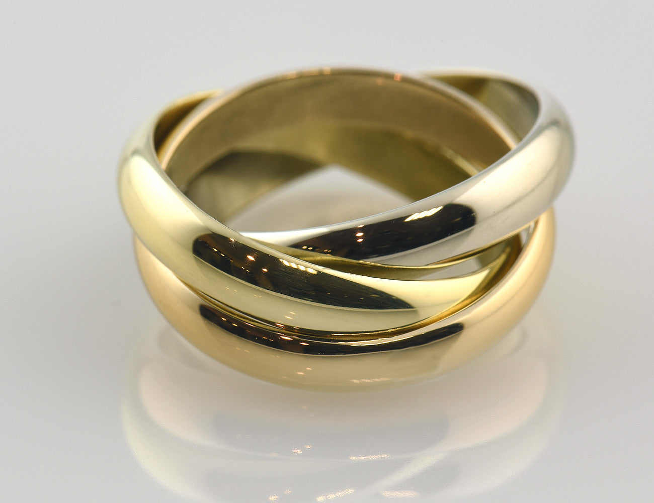 Dreier Ring 750/000 18 K Gold, Tricolor