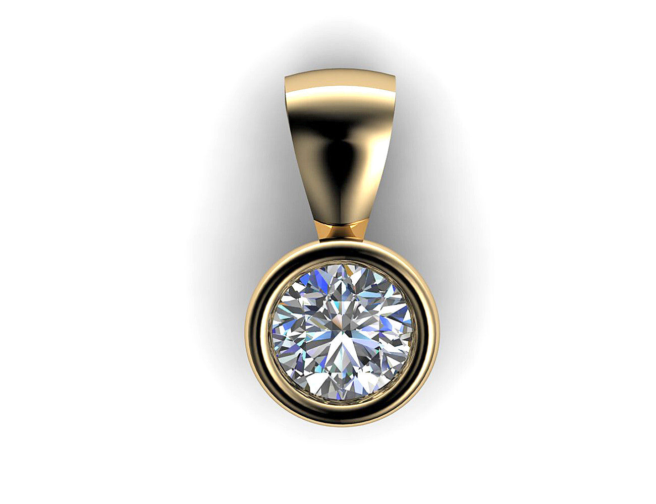 Diamant Solitär Anhänger 585/000 14 K Gelbgold 1 Brillant  0,23 ct