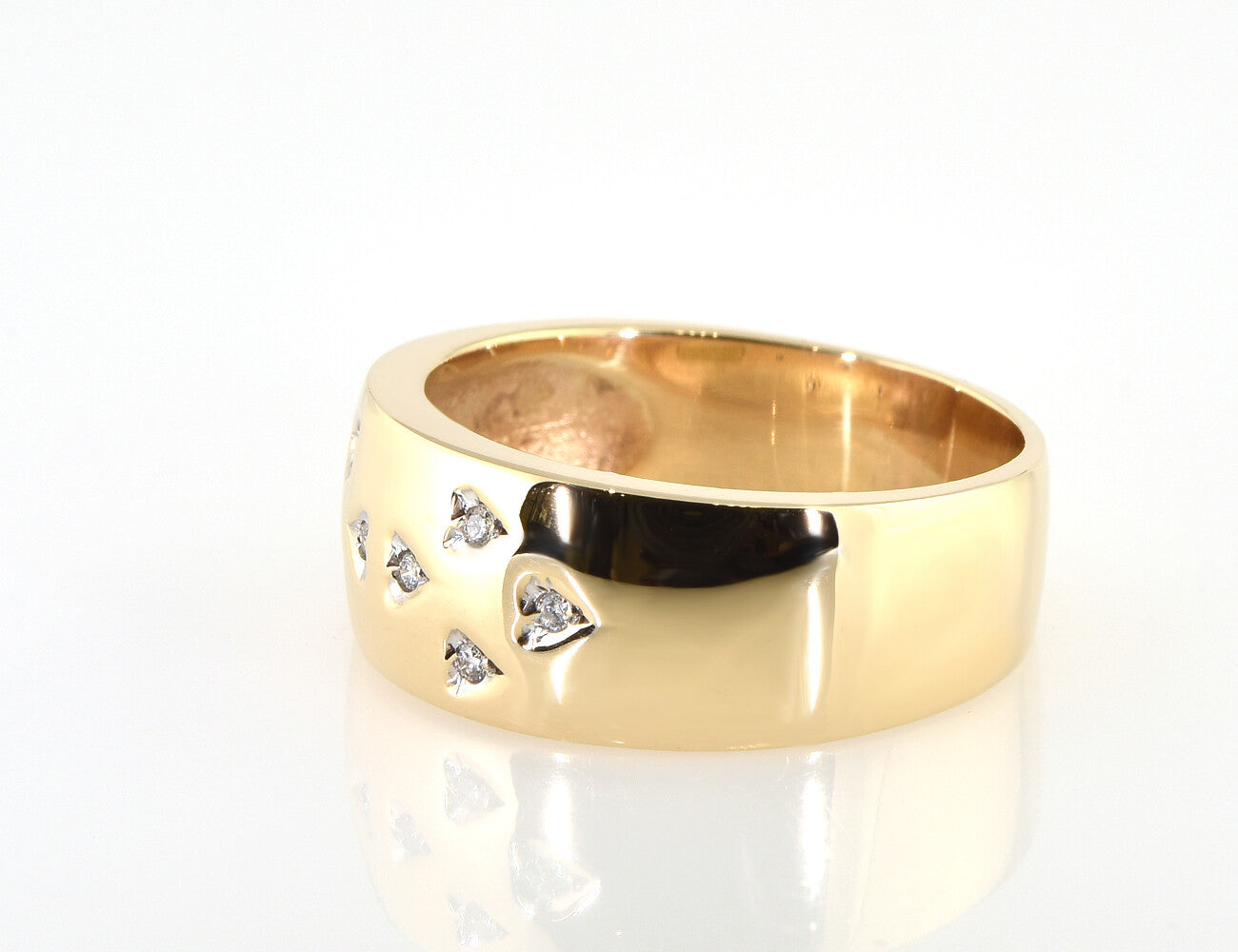 Diamant Ring 585/000 14 K Gelbgold 8 Brillanten zus. 0,08 ct