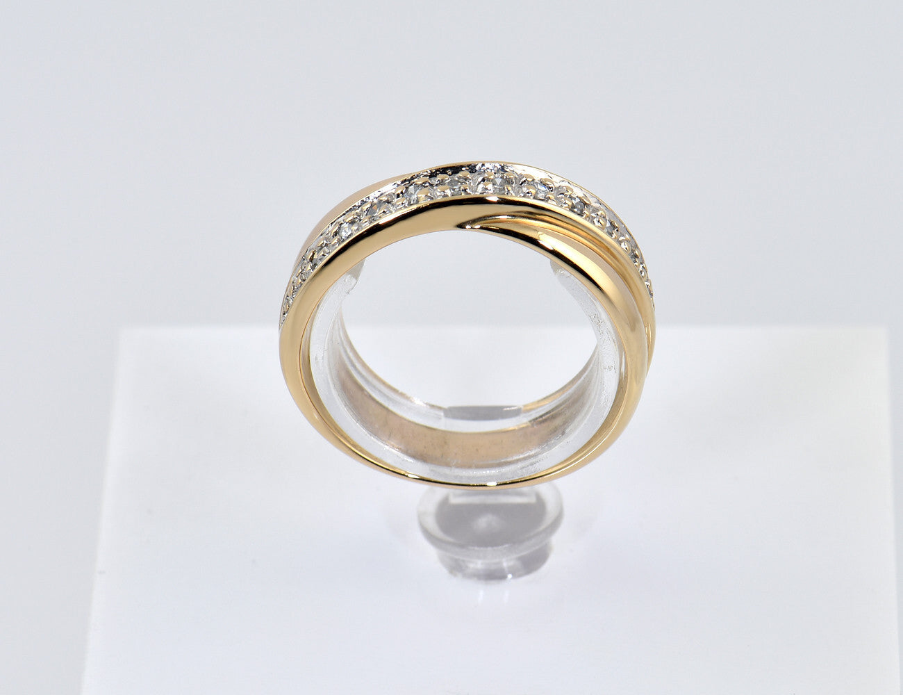 Diamant Ring 585/000 14 K Gelbgold 10 Diamanten zus. 0,10 ct