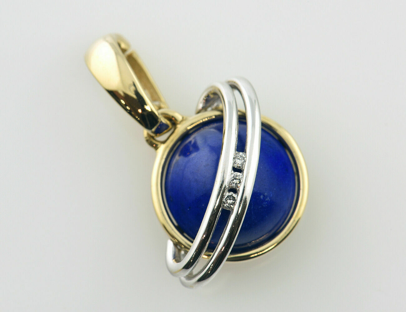 Anhänger Lapislazuli 585 14 K Gelbgold 3 Brillanten zus. 0,05 ct