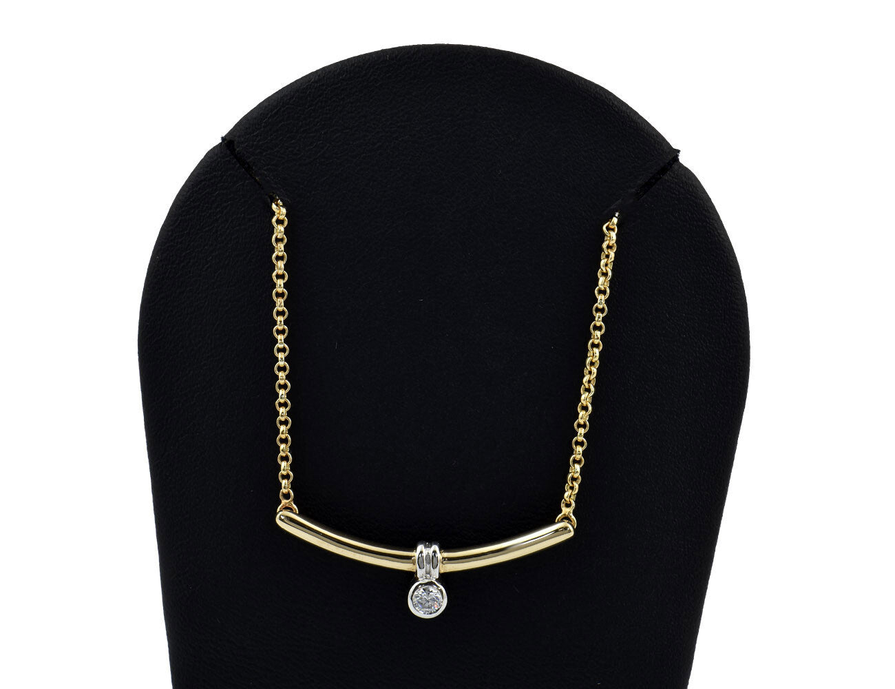 Kette 333/000 8 K Gelbgold Collier Zirkonia 40 cm lang