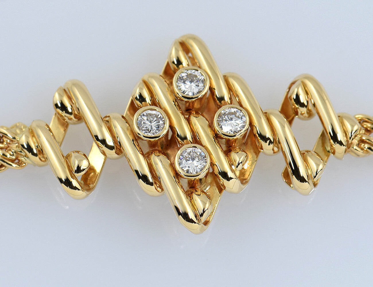 Wellendorf Armband 750/000 18 K Gelbgold 5 Diamanten zus. 0,20 ct, 18 cm