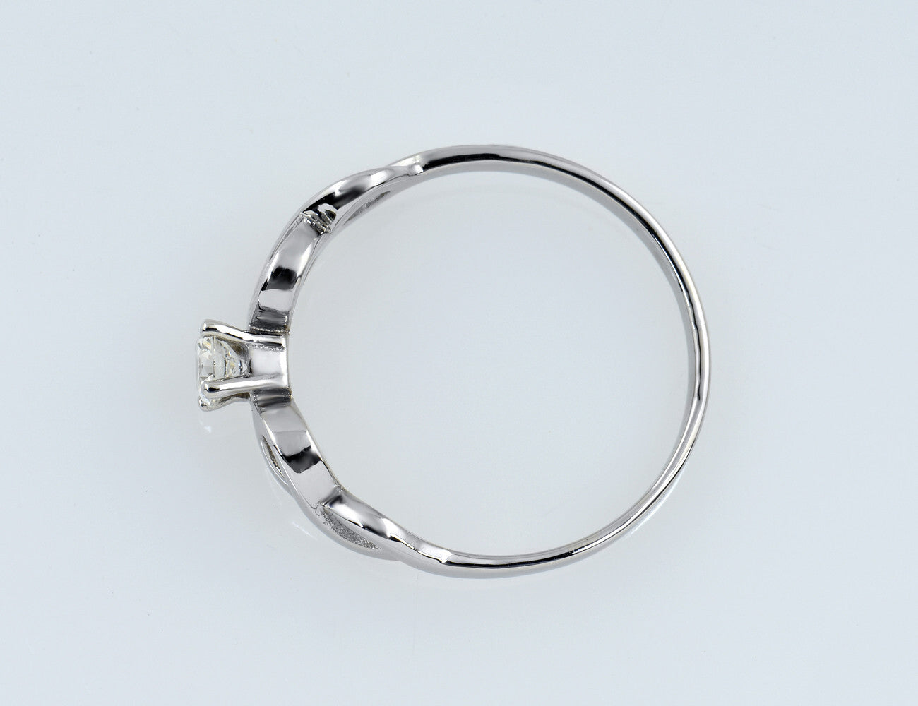 Solitär Diamant Ring 750/000 18 K Weißgold Brillant 0,15 ct