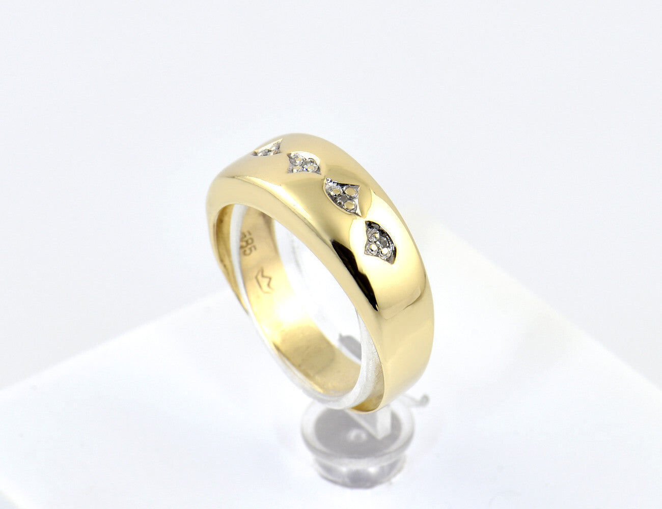 Diamant Ring 585/000 14 K Gelbgold 5 Diamanten zus. 0,05 ct