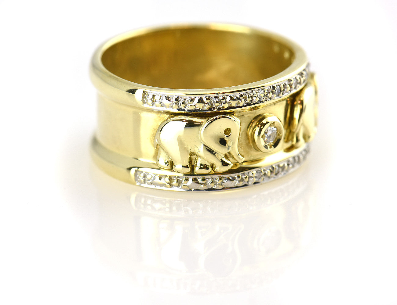 Diamant Ring 585 14 K Gelbgold 18 Diamanten zus. 0,22 ct