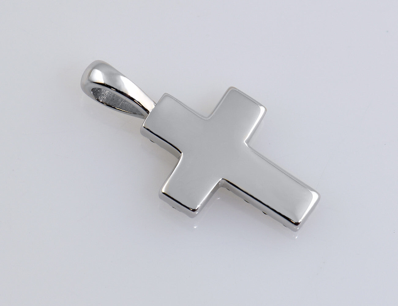 Anhänger Kreuz Diamant 585/000 14 K Weißgold 24 Brillanten zus. 0,24 ct