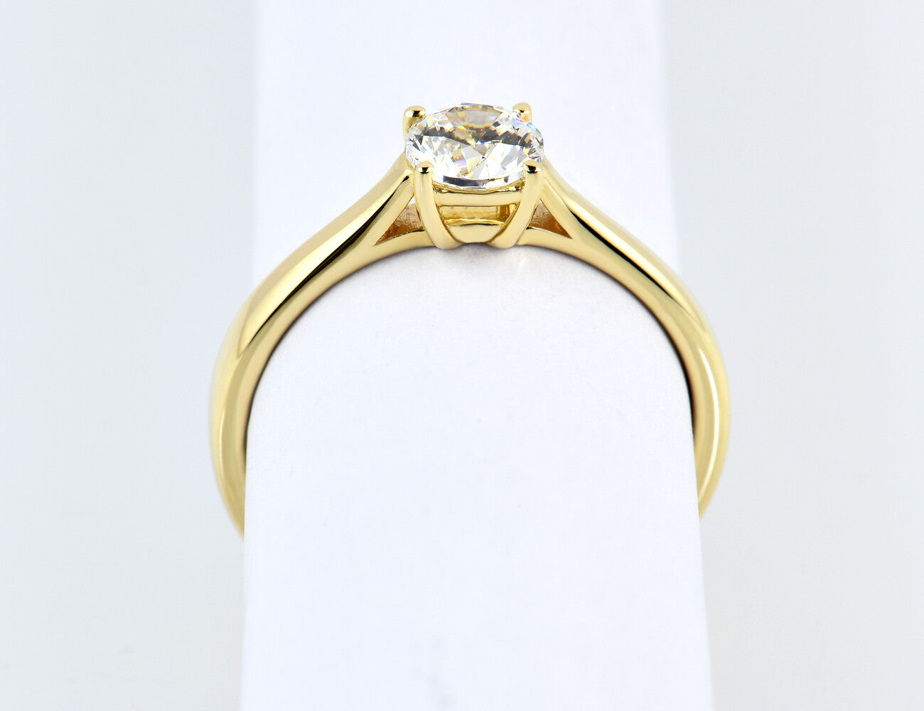 Solitär Swarovski Ring 585/000 14 K Gelbgold 0,70 ct Swarovski