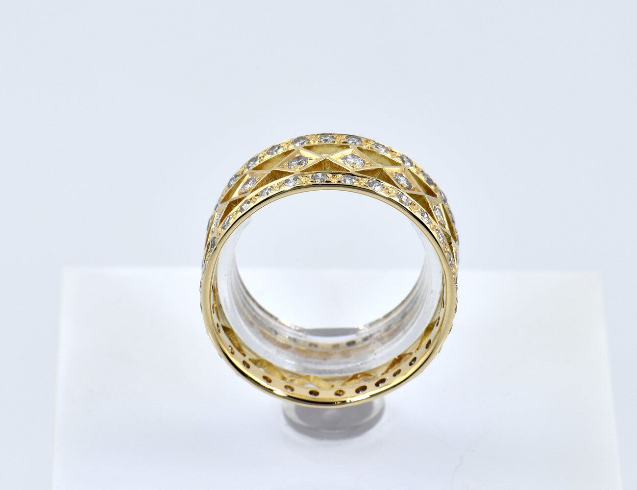 Diamant Ring 585/000 14 K Gelbgold 135 Diamanten zus. 1,40 ct