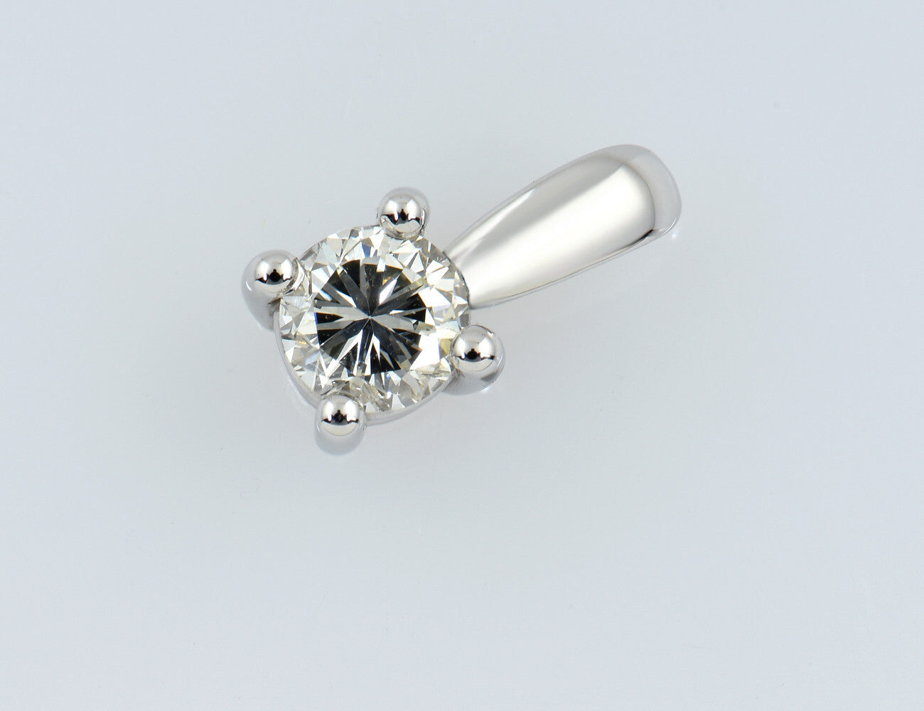 Diamant Solitär Anhänger 585/000 14 K Weißgold 1 Brillant  0,48 ct