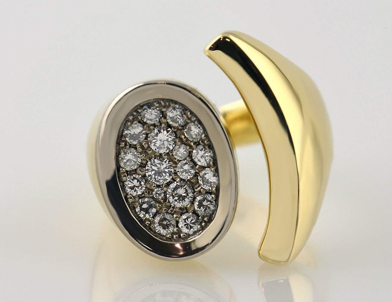 Diamant Ring 585 14 K Gelbgold 18 Brillanten zus. 0,78 ct