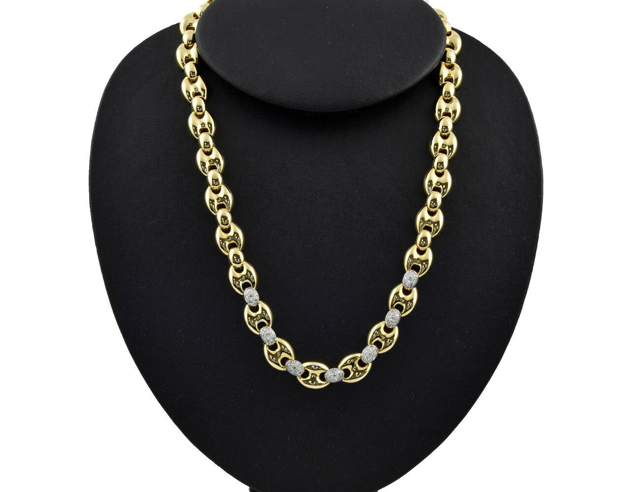 Collier Diamant 750/000 18 K Gelbgold, 49 Diamanten zus. 0,50 ct 45 cm lang