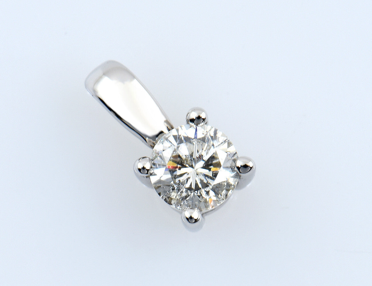 Diamant Solitär Anhänger 585/000 14 K Weißgold 1 Brillant  0,36 ct