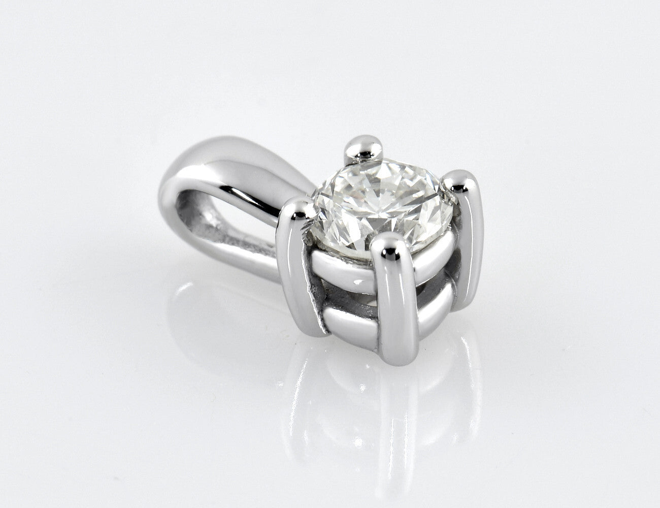 Diamant Solitär Anhänger 585/000 14 K Weißgold 1 Brillant  0,36 ct