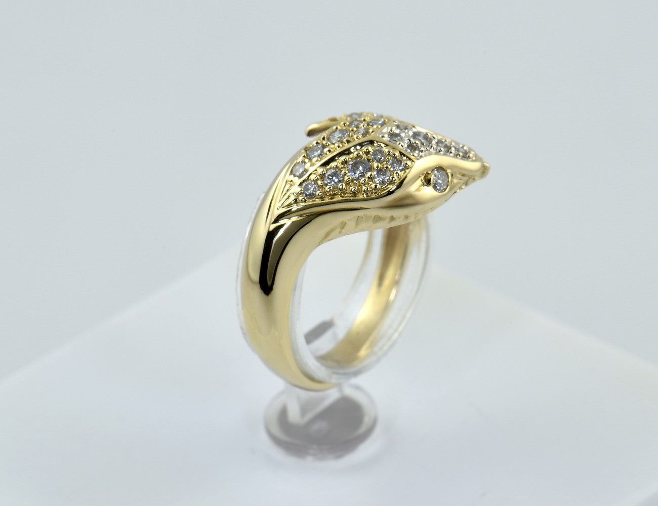 Schlangen Diamant Ring 585/000 14 K Gelbgold 27 Brillanten zus. 0,25 ct